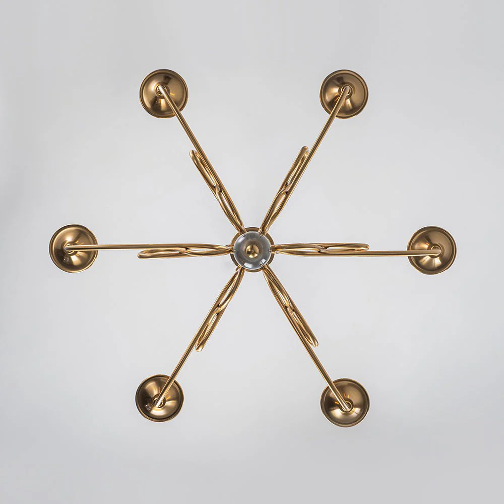 French Classic Brass Scrolling Candle Style Chandelier - Image 15