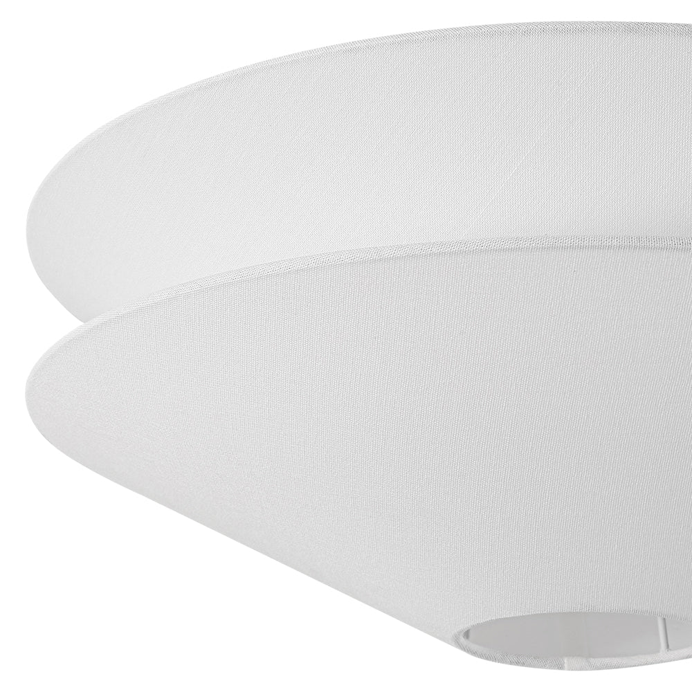 French Country 2-Tier White Linen Conical Semi Flush Mount - Image 8
