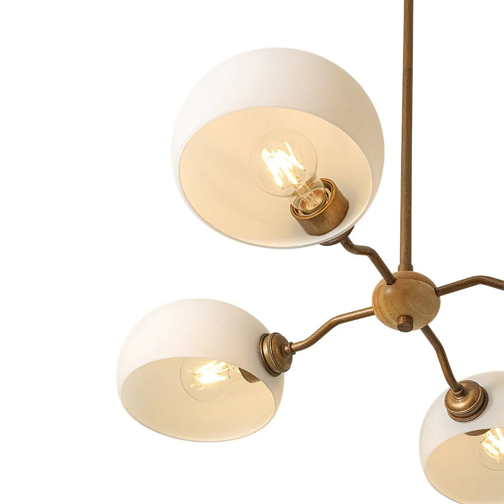 French Country 4-Light Frosted Glass Round Sputnik Chandelier - Image 13
