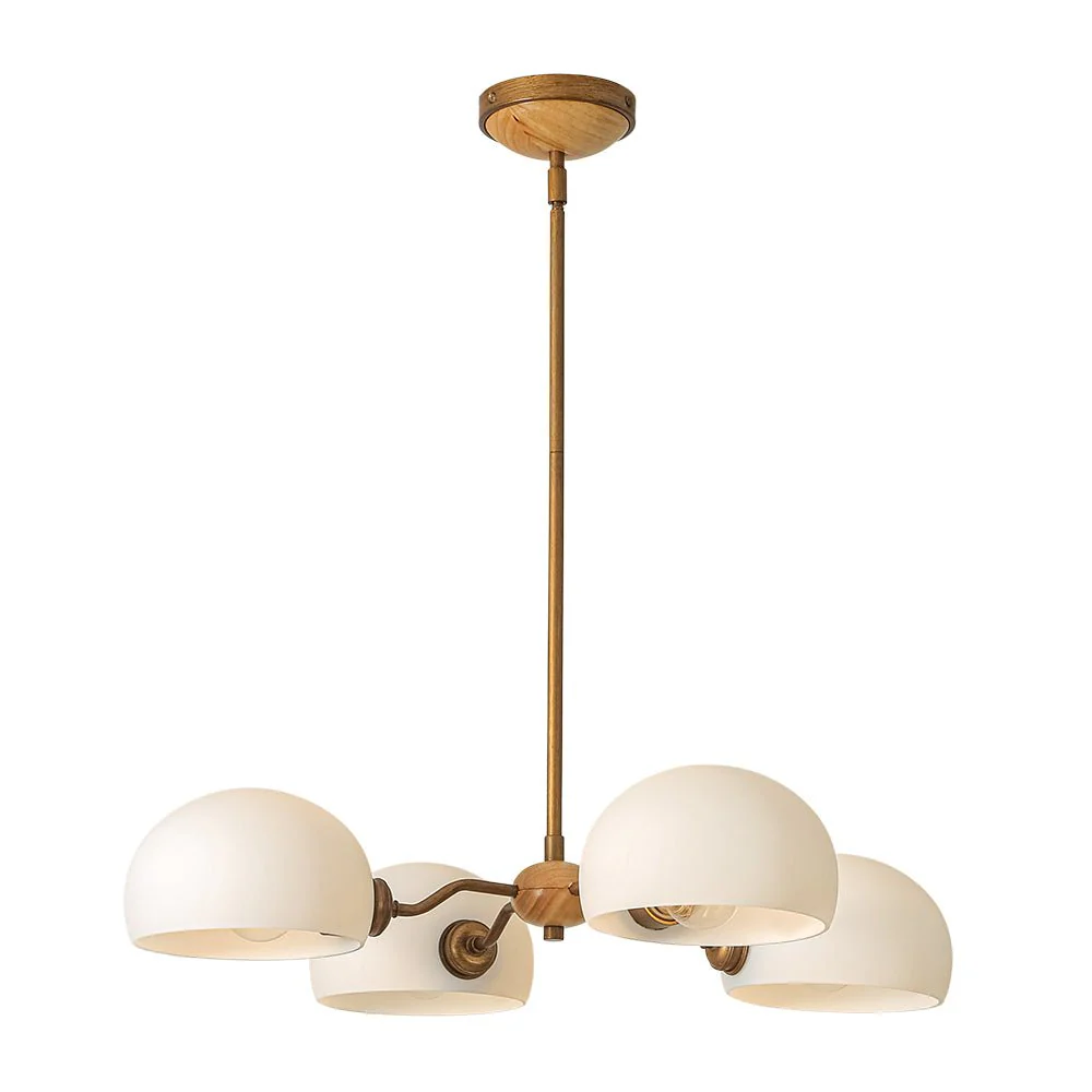 French Country 4-Light Frosted Glass Round Sputnik Chandelier - Image 6