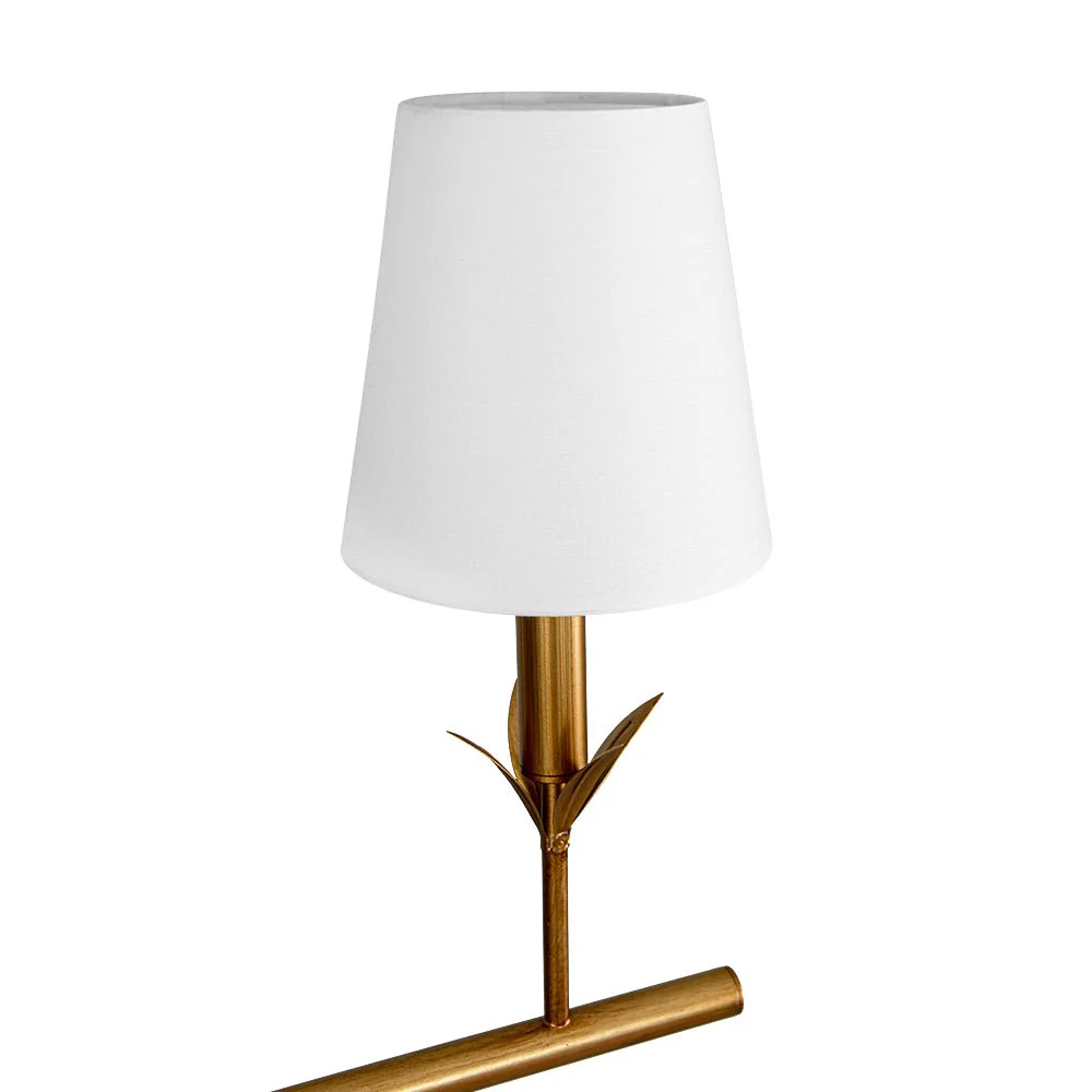 French Country 5-Light Fabric Shade Candle Linear Island Chandelier - Image 10