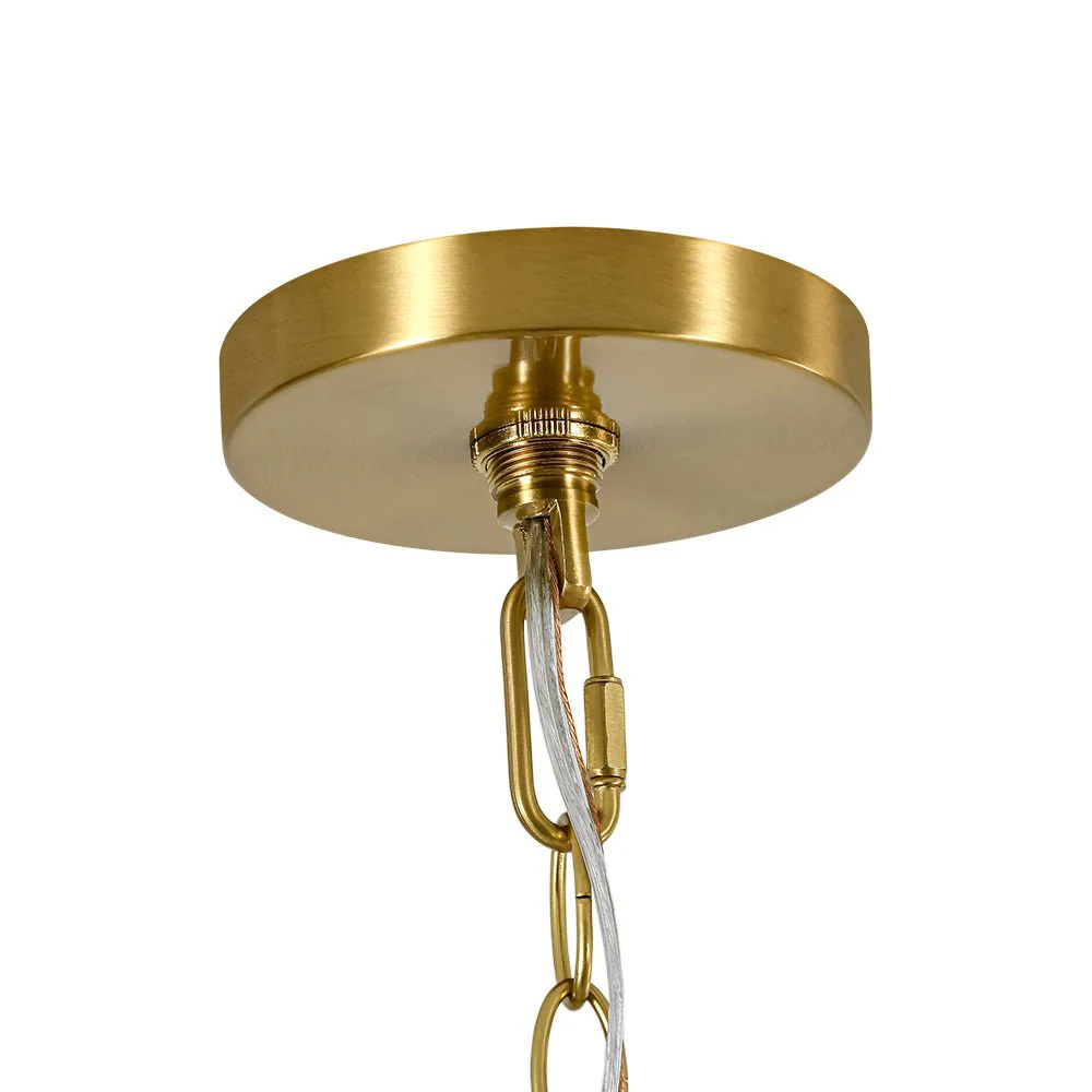 French Country White Wood Brass Iron Candle Chandelier - Image 14