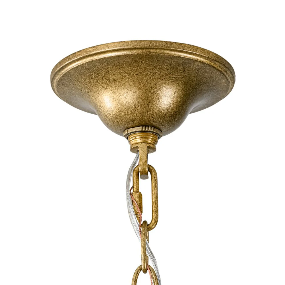French Distressed Gold Candle Square Lantern Chandelier - Image 16