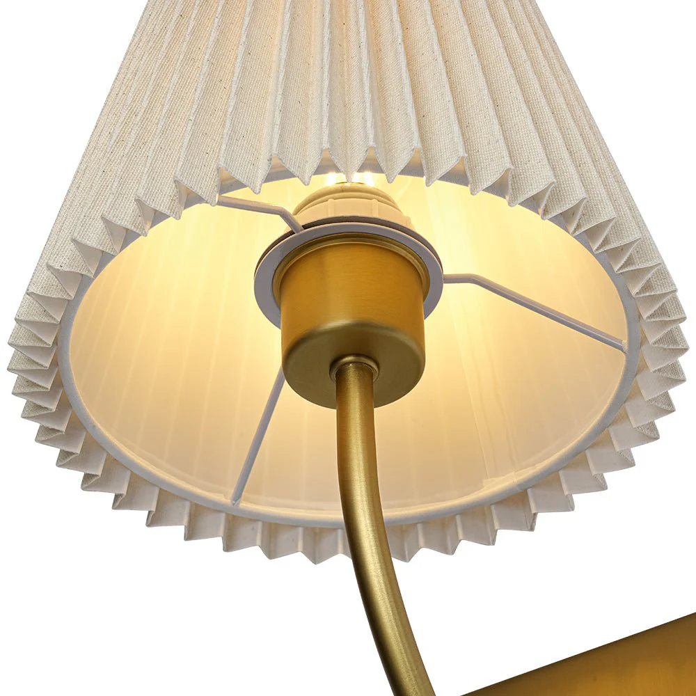 French Elegant 1-Light Pleated Fabric Wall Lamp - Image 15