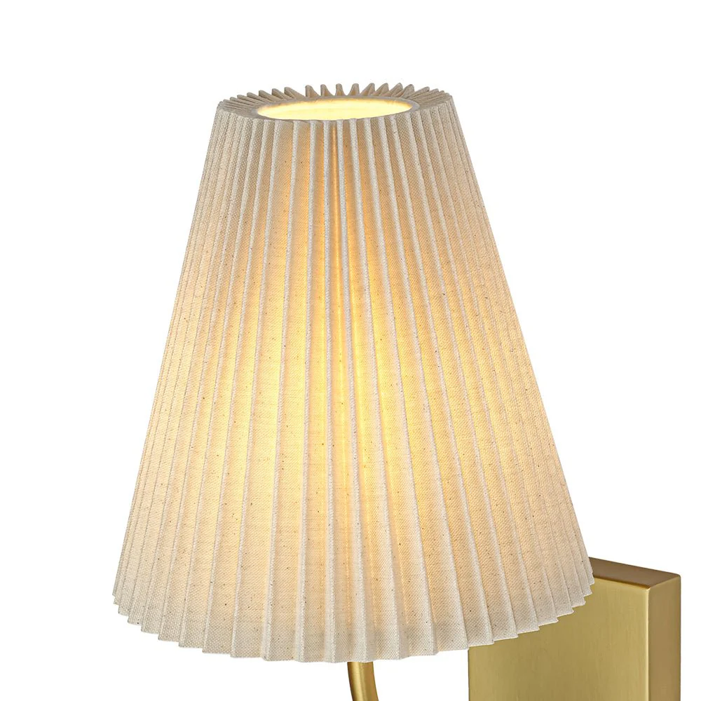 French Elegant 1-Light Pleated Fabric Wall Lamp - Image 16