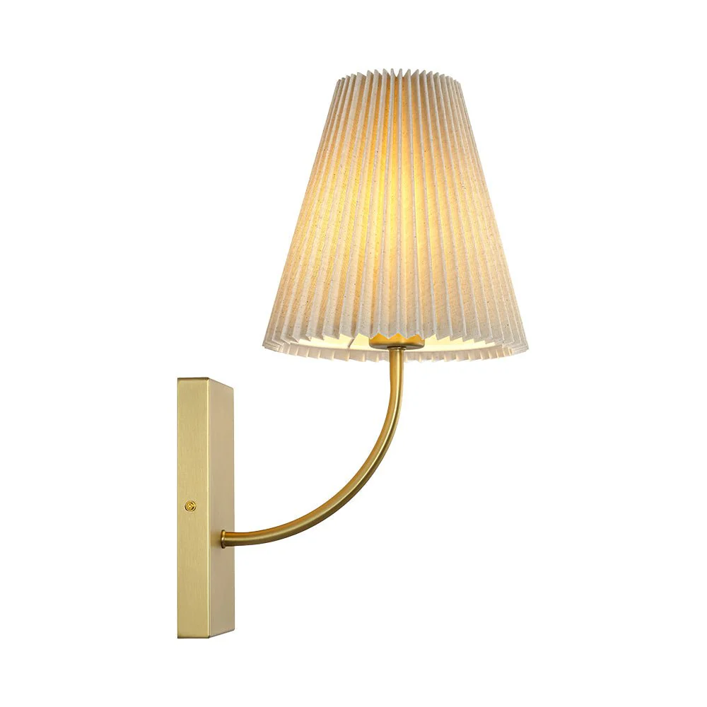 French Elegant 1-Light Pleated Fabric Wall Lamp - Image 5