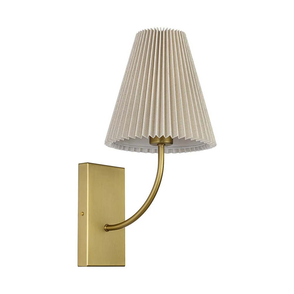 French Elegant 1-Light Pleated Fabric Wall Lamp - Image 6