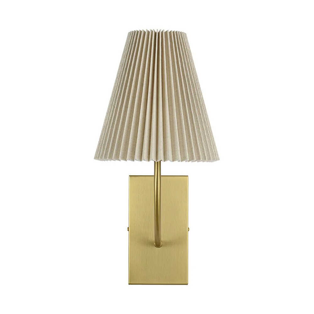 French Elegant 1-Light Pleated Fabric Wall Lamp - Image 8