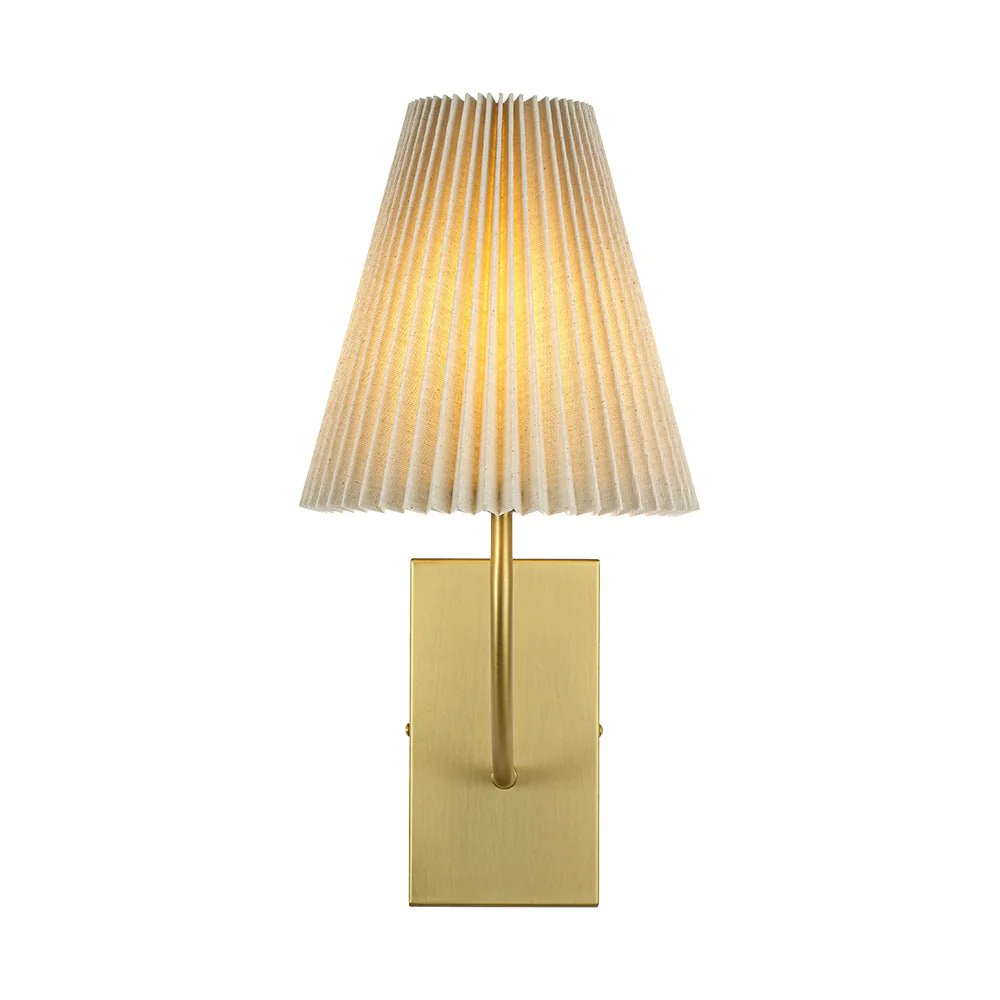 French Elegant 1-Light Pleated Fabric Wall Lamp - Image 9