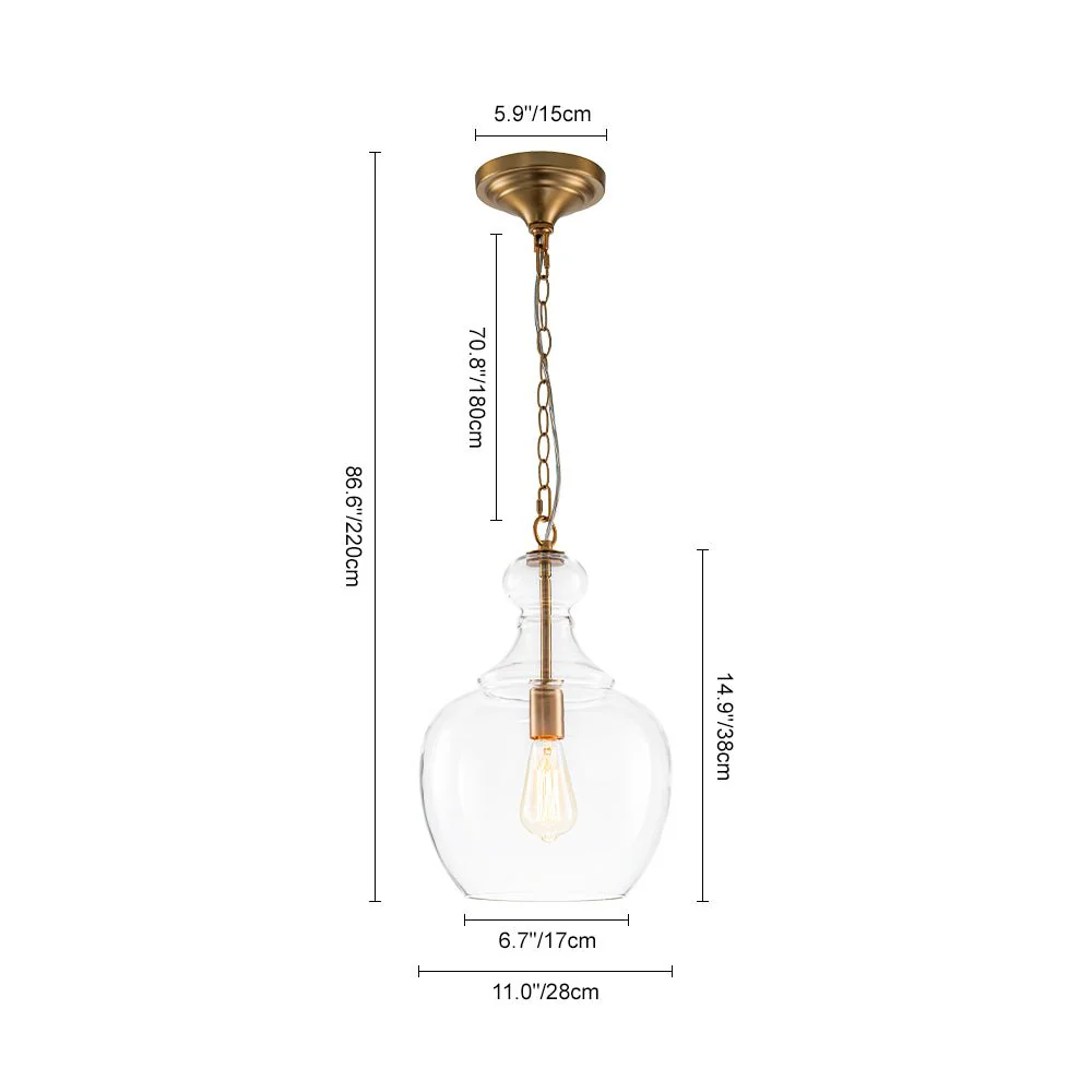 French Farmhouse 1-Light Glass Bell Kitchen Pendant Light - Image 15
