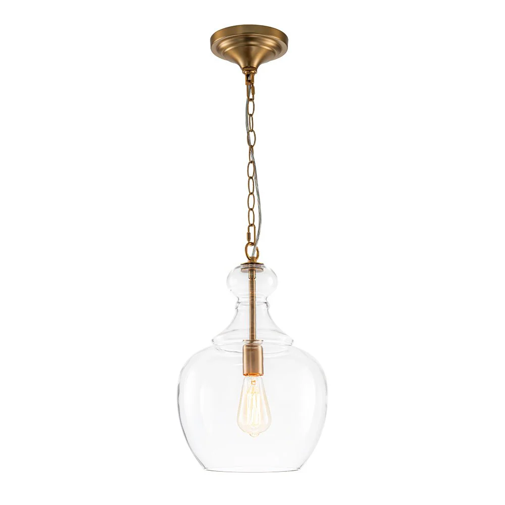 French Farmhouse 1-Light Glass Bell Kitchen Pendant Light - Image 3