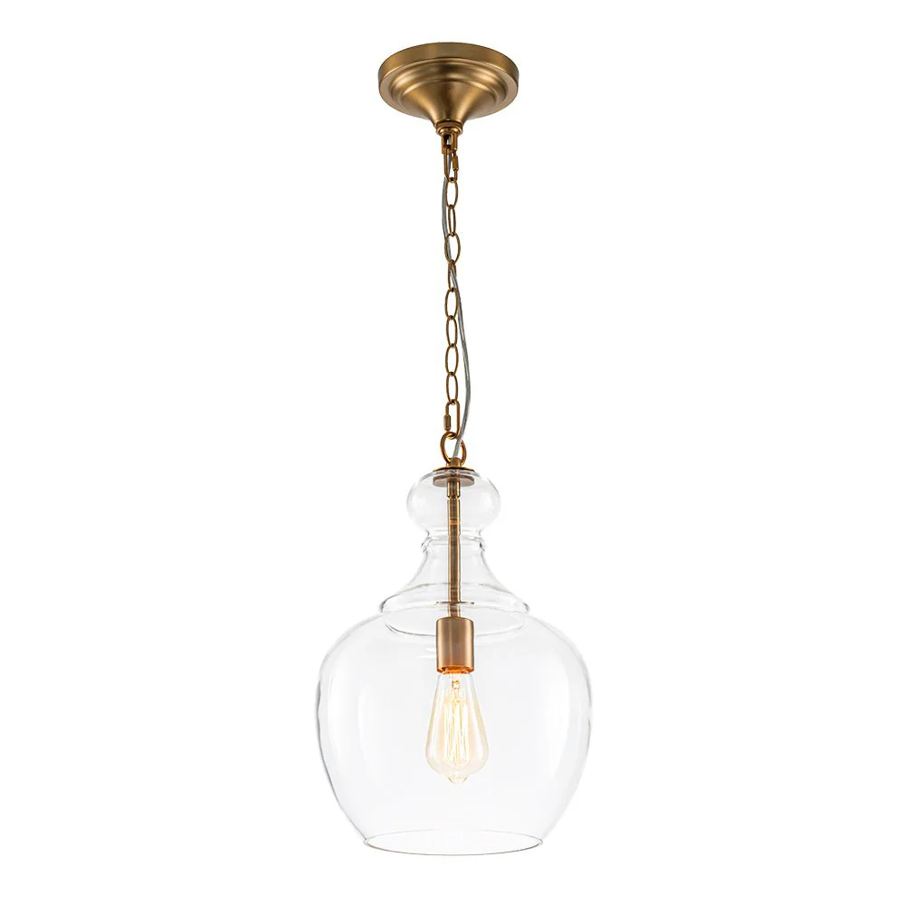 French Farmhouse 1-Light Glass Bell Kitchen Pendant Light - Image 5