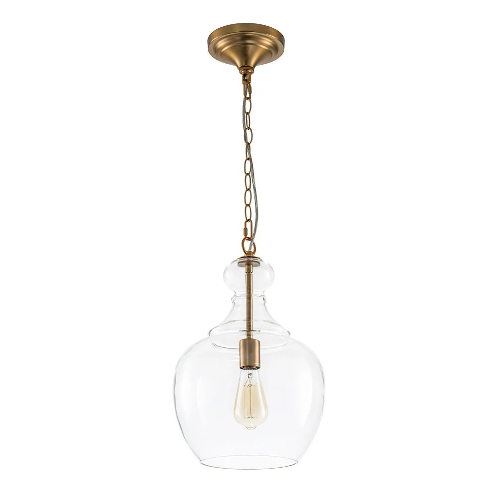 French Farmhouse 1-Light Glass Bell Kitchen Pendant Light - Image 6
