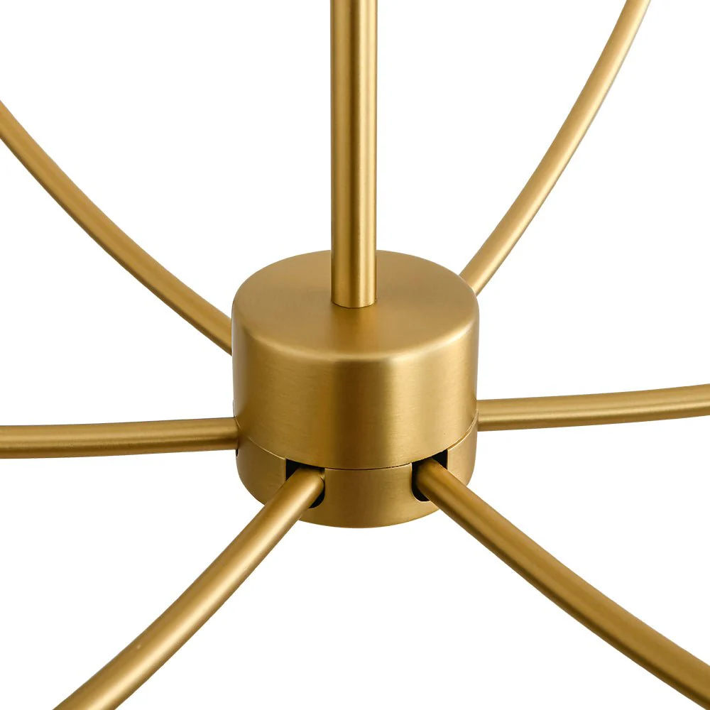 French Farmhouse Brass 2-Tier Candle Style Chandelier - Image 12