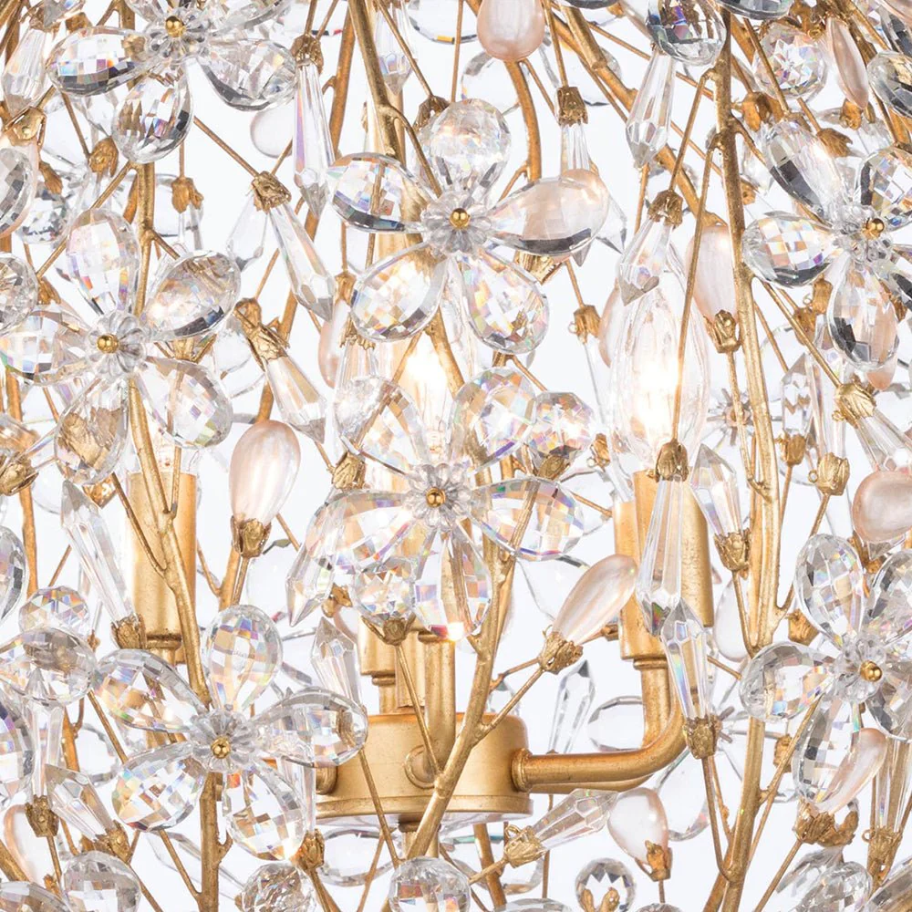 Bloom French Gold Blossom Crystal Floral Orb Chandelier - Image 10