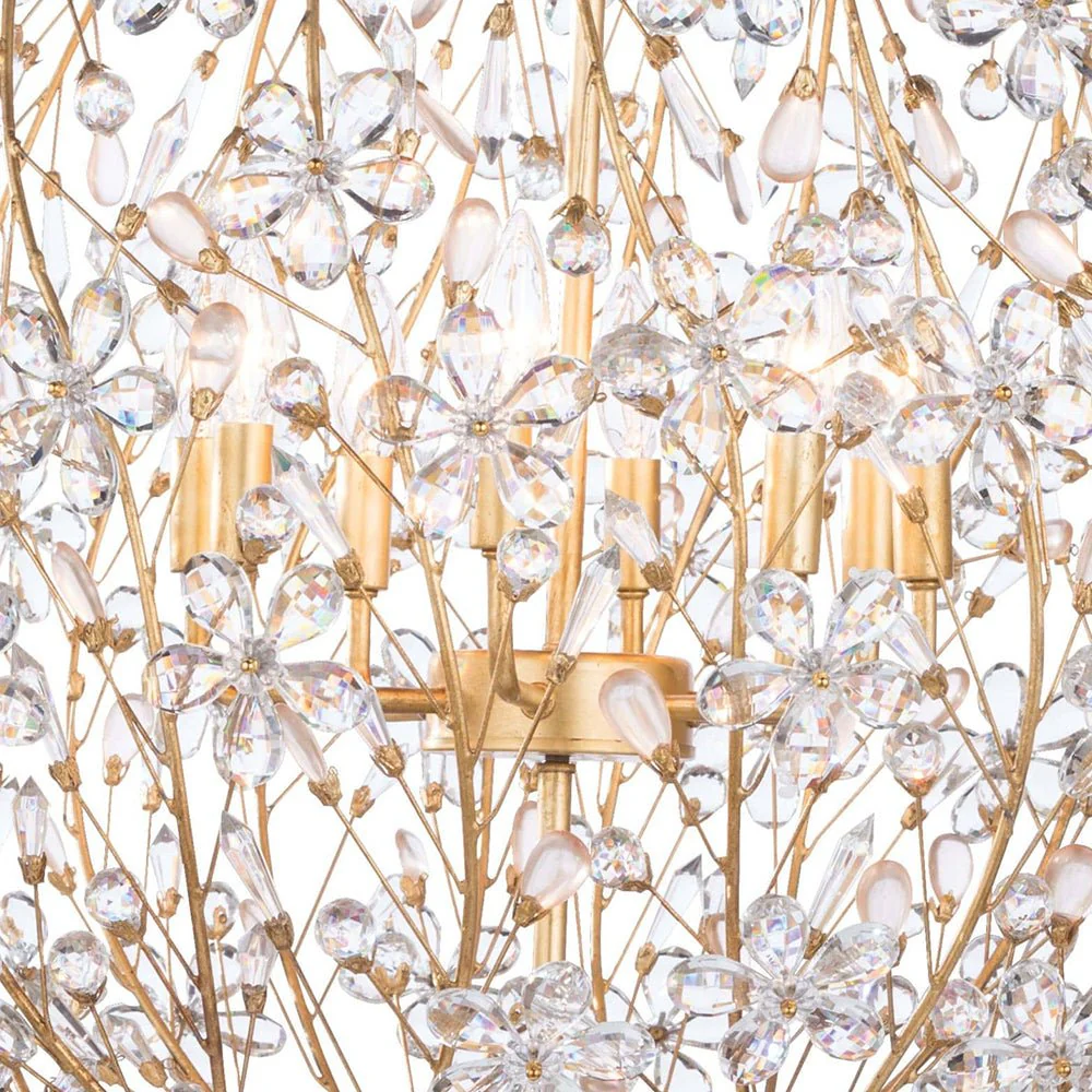 Bloom French Gold Blossom Crystal Floral Orb Chandelier - Image 16