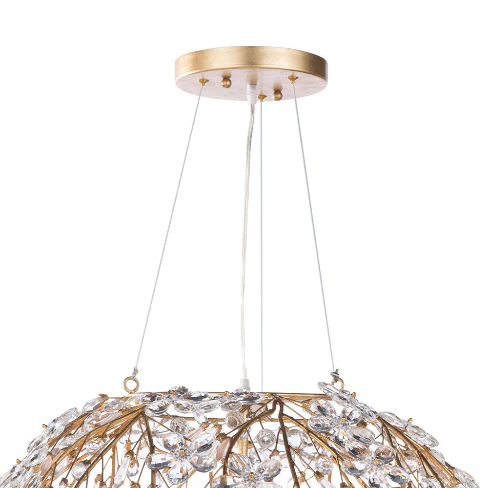 Bloom French Gold Blossom Crystal Floral Orb Chandelier - Image 18
