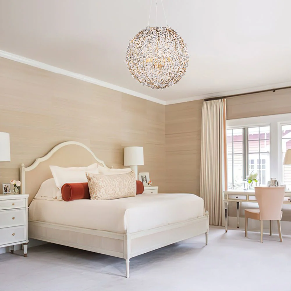 Bloom French Gold Blossom Crystal Floral Orb Chandelier - Image 2