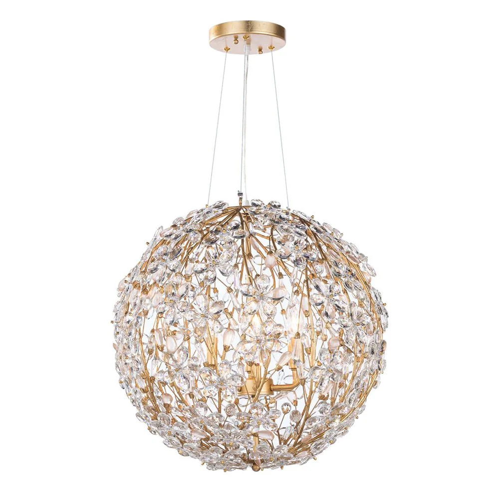 Bloom French Gold Blossom Crystal Floral Orb Chandelier - Image 7