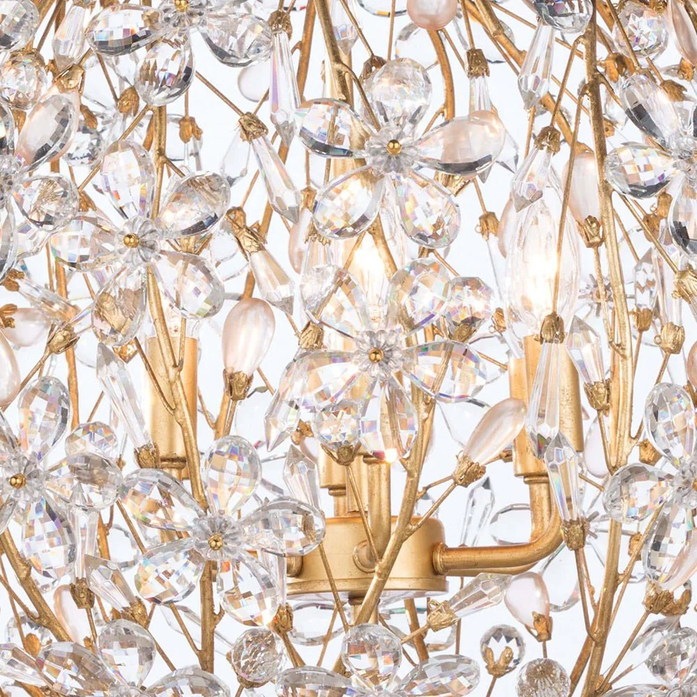 Bloom French Gold Blossom Crystal Floral Orb Chandelier - Image 9