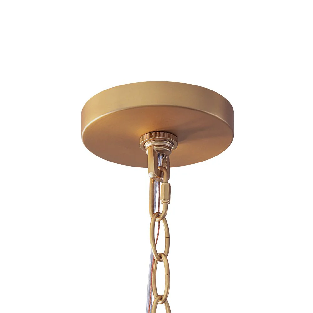 French Luxe 1-Light White Clouded Glass Round Pendant - Image 10