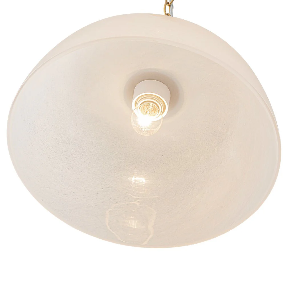 French Luxe 1-Light White Clouded Glass Round Pendant - Image 14