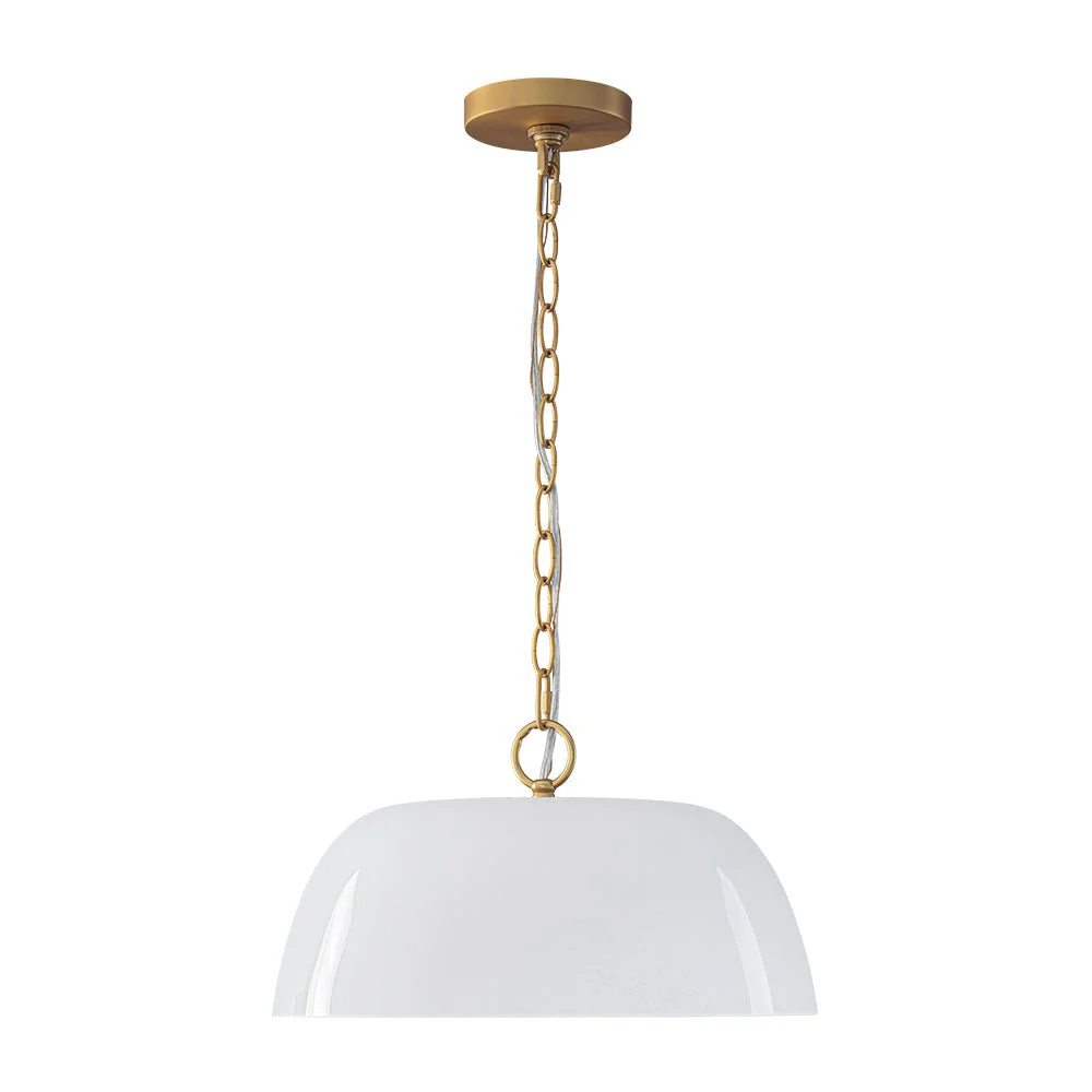 French Luxe 1-Light White Clouded Glass Round Pendant - Image 5