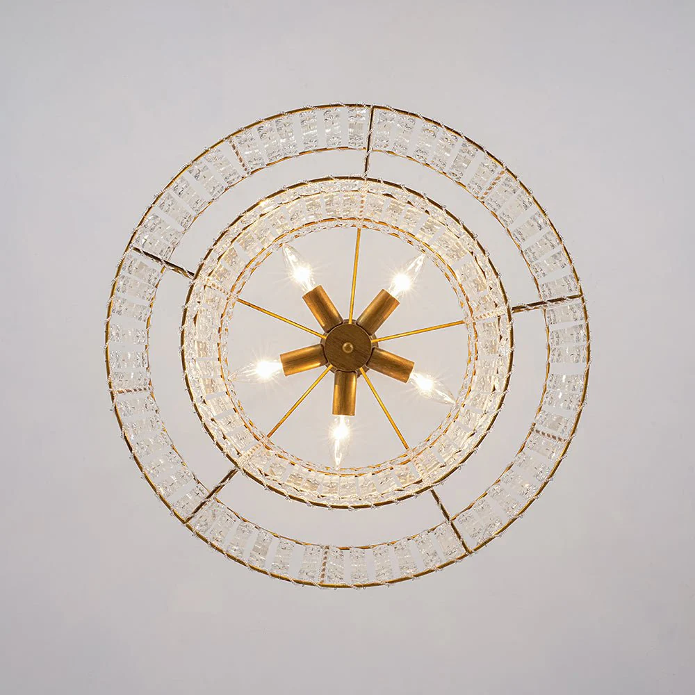 Luxe Antique Bronze Tiered Crystal Drum Cage Chandelier - Image 15