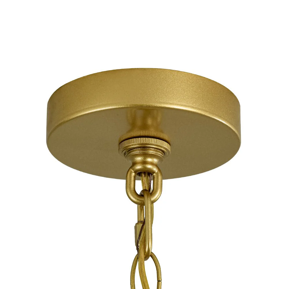 French Luxury Gold 2-Tier Metal Drum Cage Chandelier - Image 14