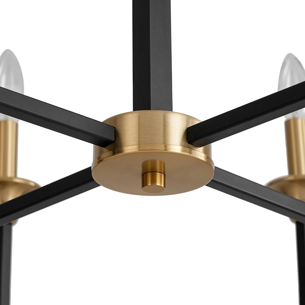 French Modern Iron 8-Light Candle Chandelier - Image 10