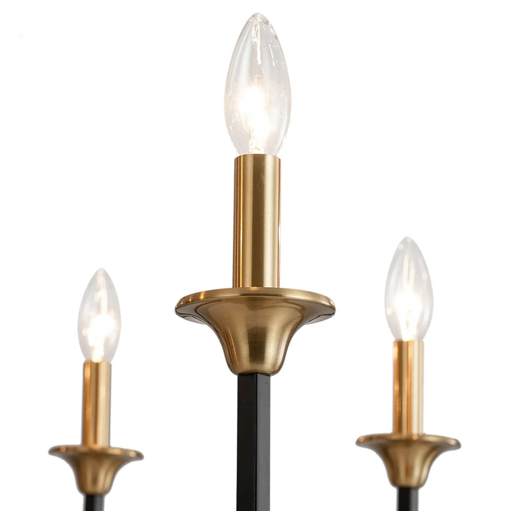 French Modern Iron 8-Light Candle Chandelier - Image 12