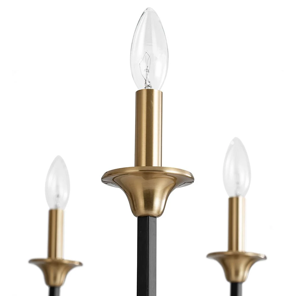 French Modern Iron 8-Light Candle Chandelier - Image 13