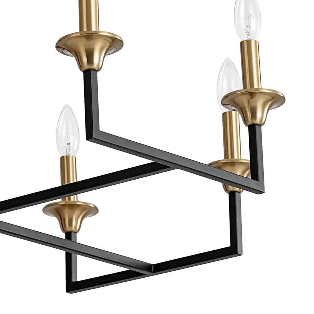 French Modern Iron 8-Light Candle Chandelier - Image 14