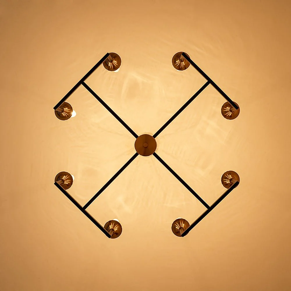 French Modern Iron 8-Light Candle Chandelier - Image 15