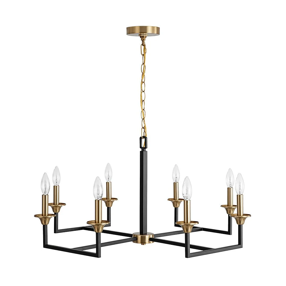 French Modern Iron 8-Light Candle Chandelier - Image 8