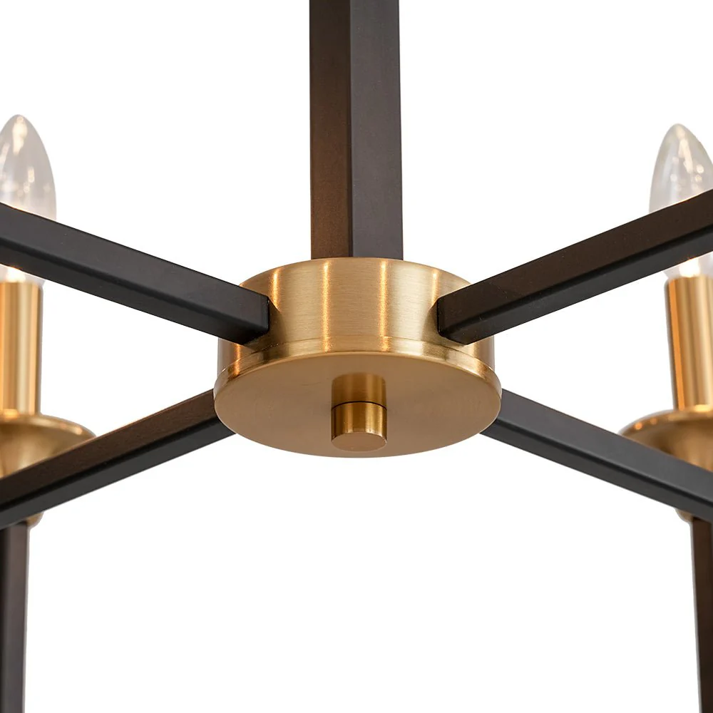 French Modern Iron 8-Light Candle Chandelier - Image 9