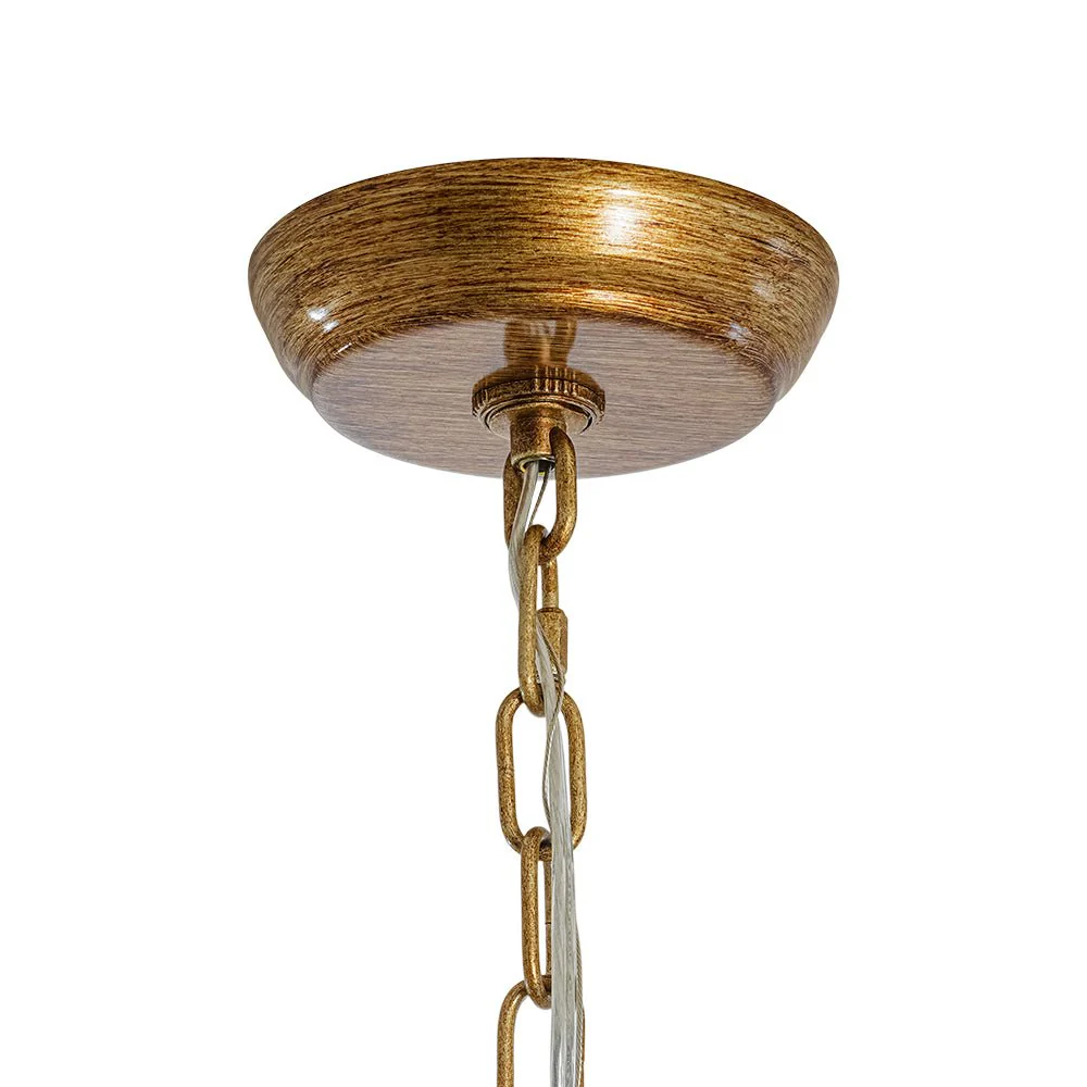 French Shabby Chic Antique Brass Crystal Cage Chandelier - Image 14