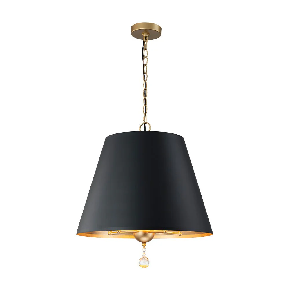 French Vintage Black Gold Iron Drum Cage Chandelier - Image 3