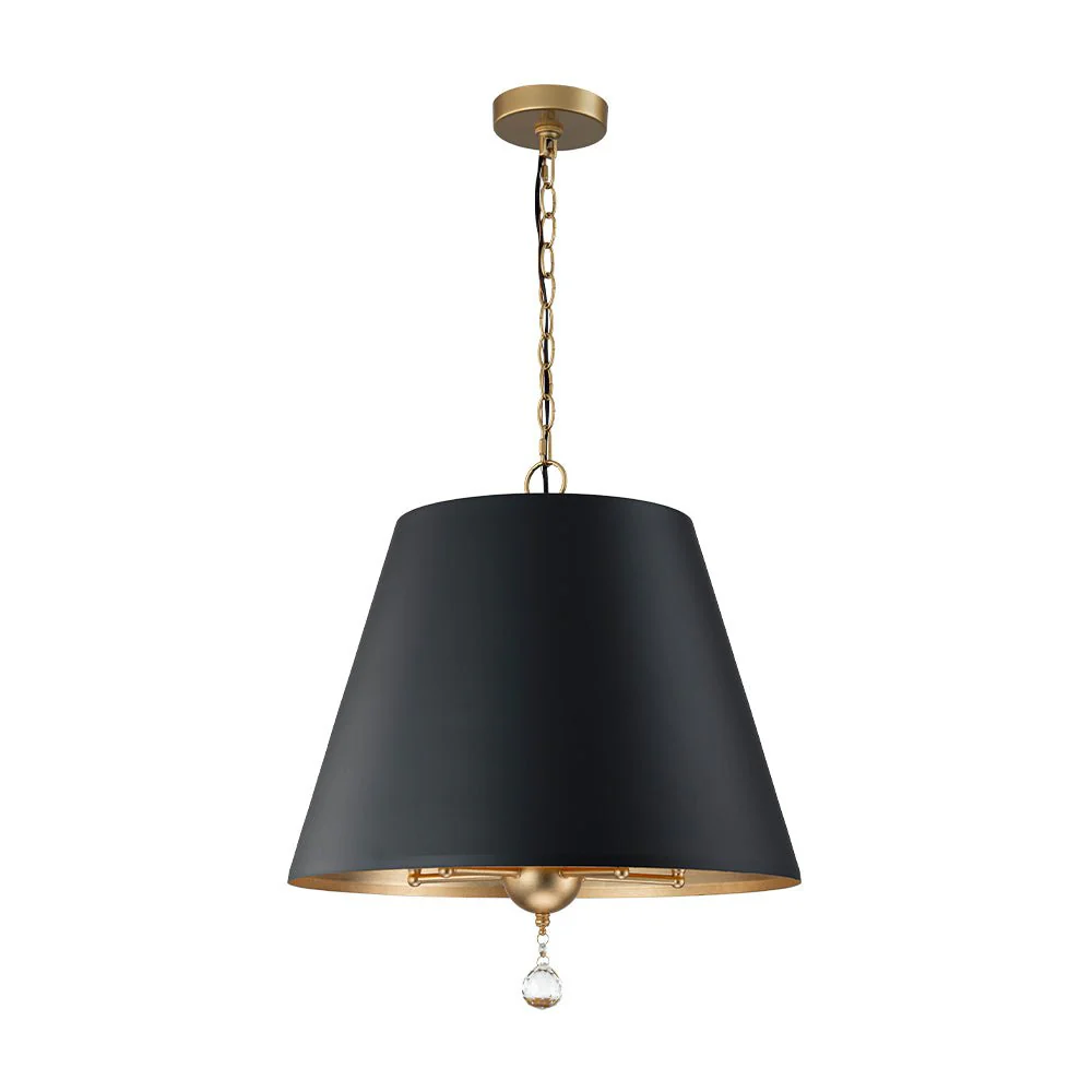 French Vintage Black Gold Iron Drum Cage Chandelier - Image 4