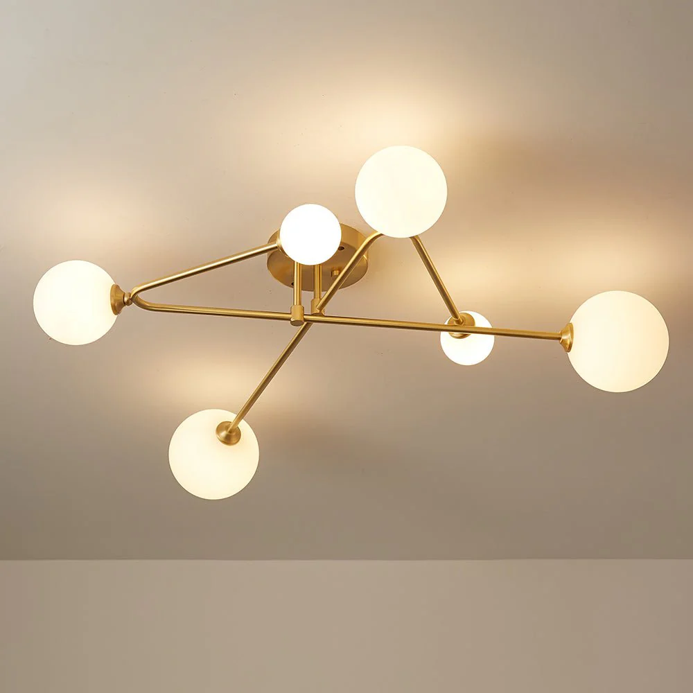 Frosted Bubble Linear Sputnik Semi Flush Mount - Image 6