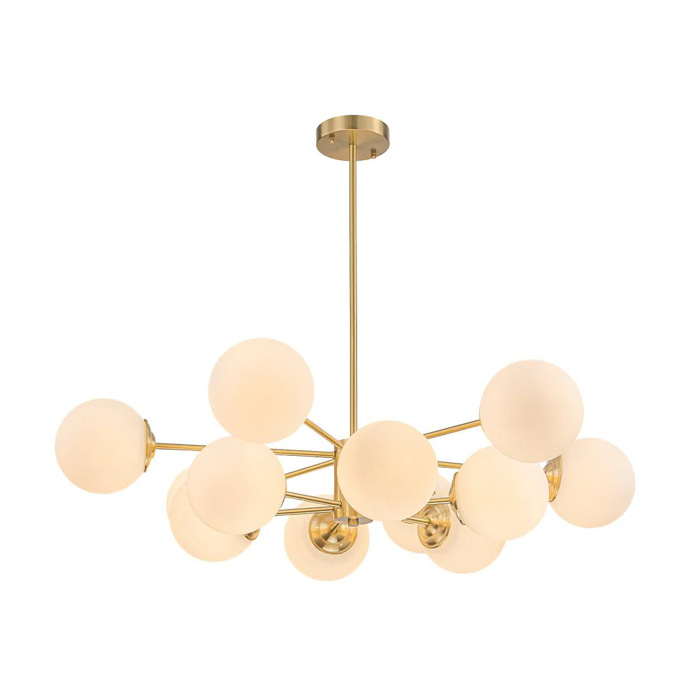 Frosted Glass Bubble 2-Tier Sputnik Semi Flush Chandelier - Image 11