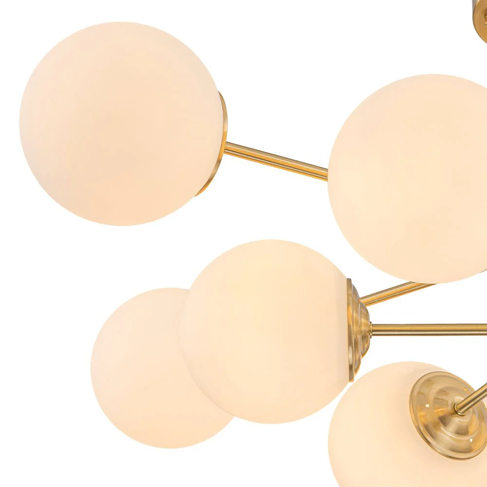 Frosted Glass Bubble 2-Tier Sputnik Semi Flush Chandelier - Image 13