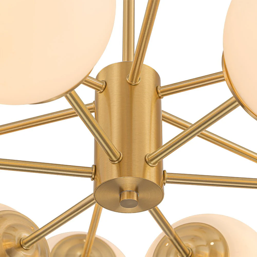 Frosted Glass Bubble 2-Tier Sputnik Semi Flush Chandelier - Image 17
