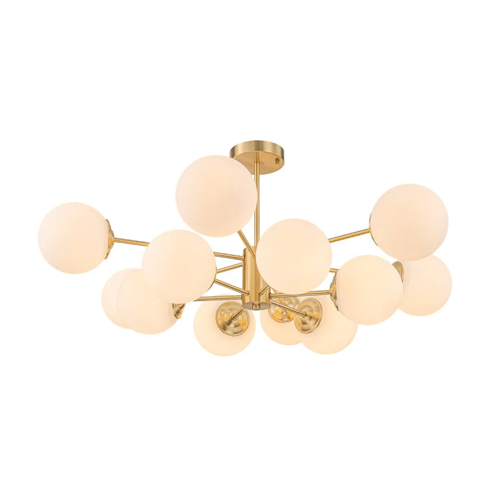 Frosted Glass Bubble 2-Tier Sputnik Semi Flush Chandelier - Image 3