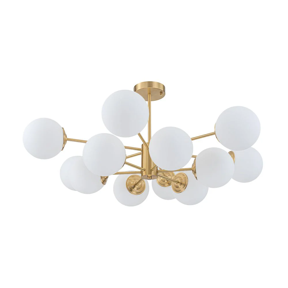 Frosted Glass Bubble 2-Tier Sputnik Semi Flush Chandelier - Image 4