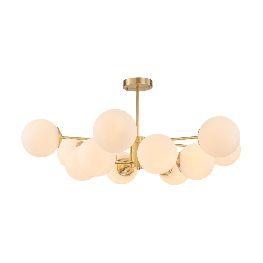 Frosted Glass Bubble 2-Tier Sputnik Semi Flush Chandelier - Image 5