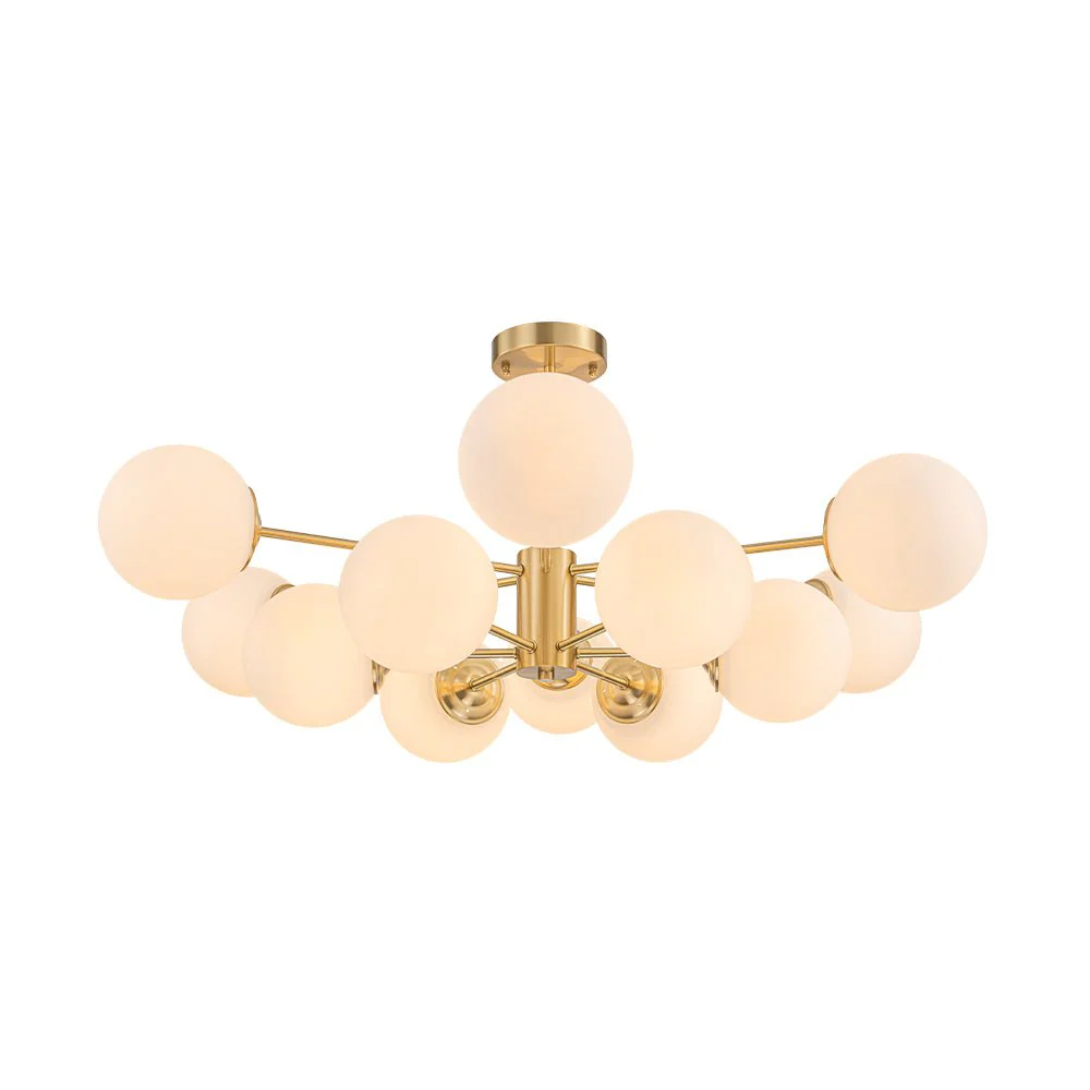 Frosted Glass Bubble 2-Tier Sputnik Semi Flush Chandelier - Image 6