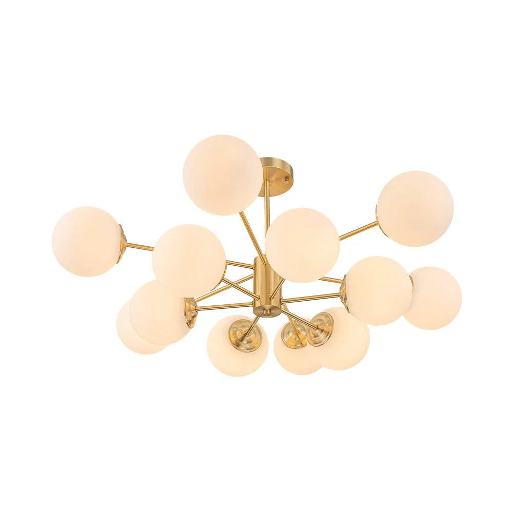 Frosted Glass Bubble 2-Tier Sputnik Semi Flush Chandelier - Image 7