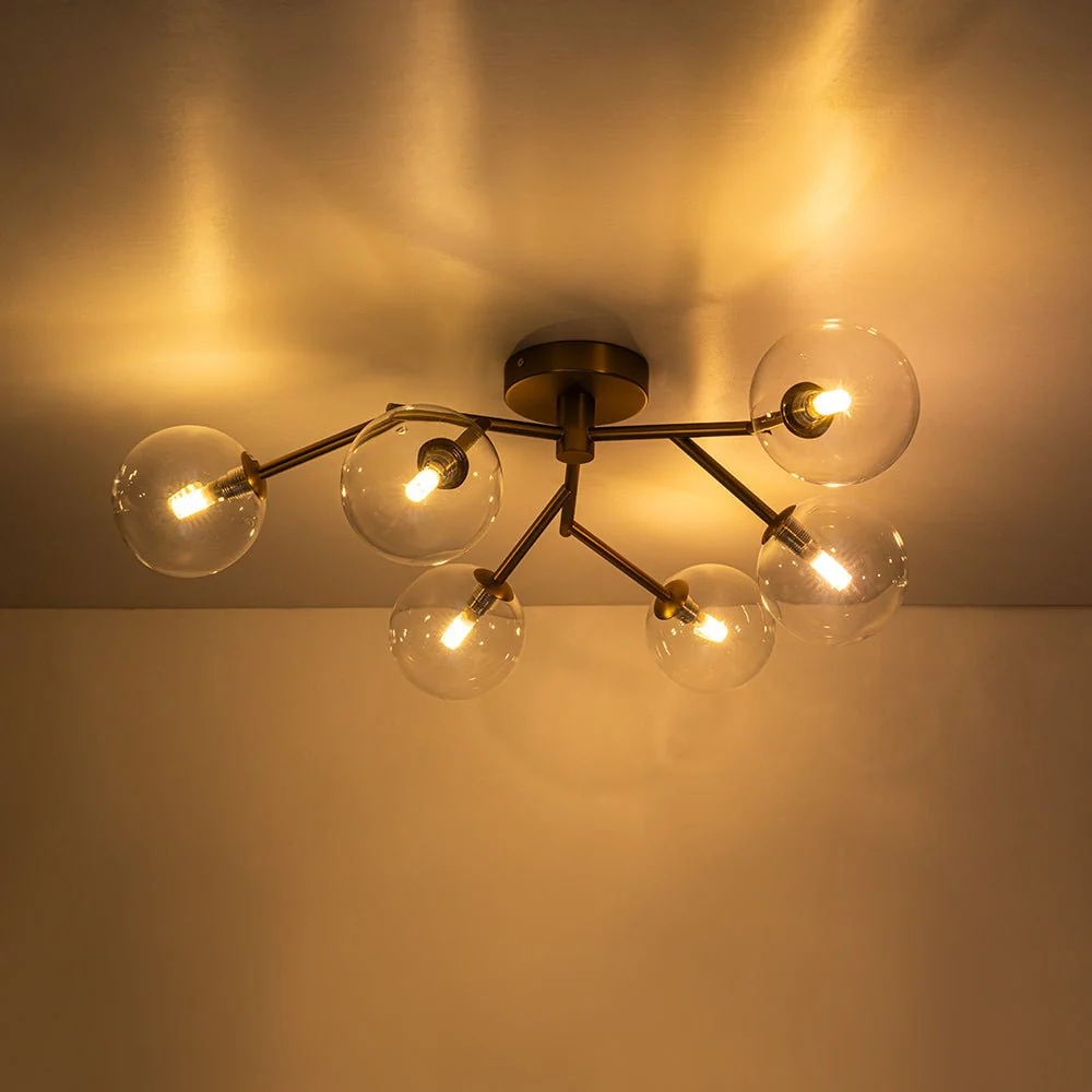 Funky Branch Style 6-Light Clear Glass Bubble Semi Flush Mount - Image 12