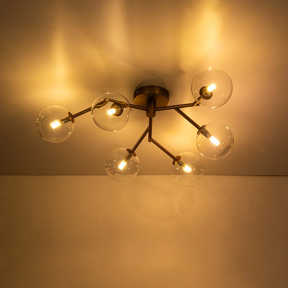 Funky Branch Style 6-Light Clear Glass Bubble Semi Flush Mount - Image 13